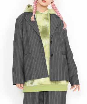 ピンストライプオーバージャケット