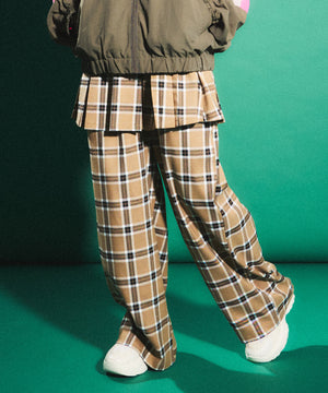 ボックスプリーツチェックミニスカート