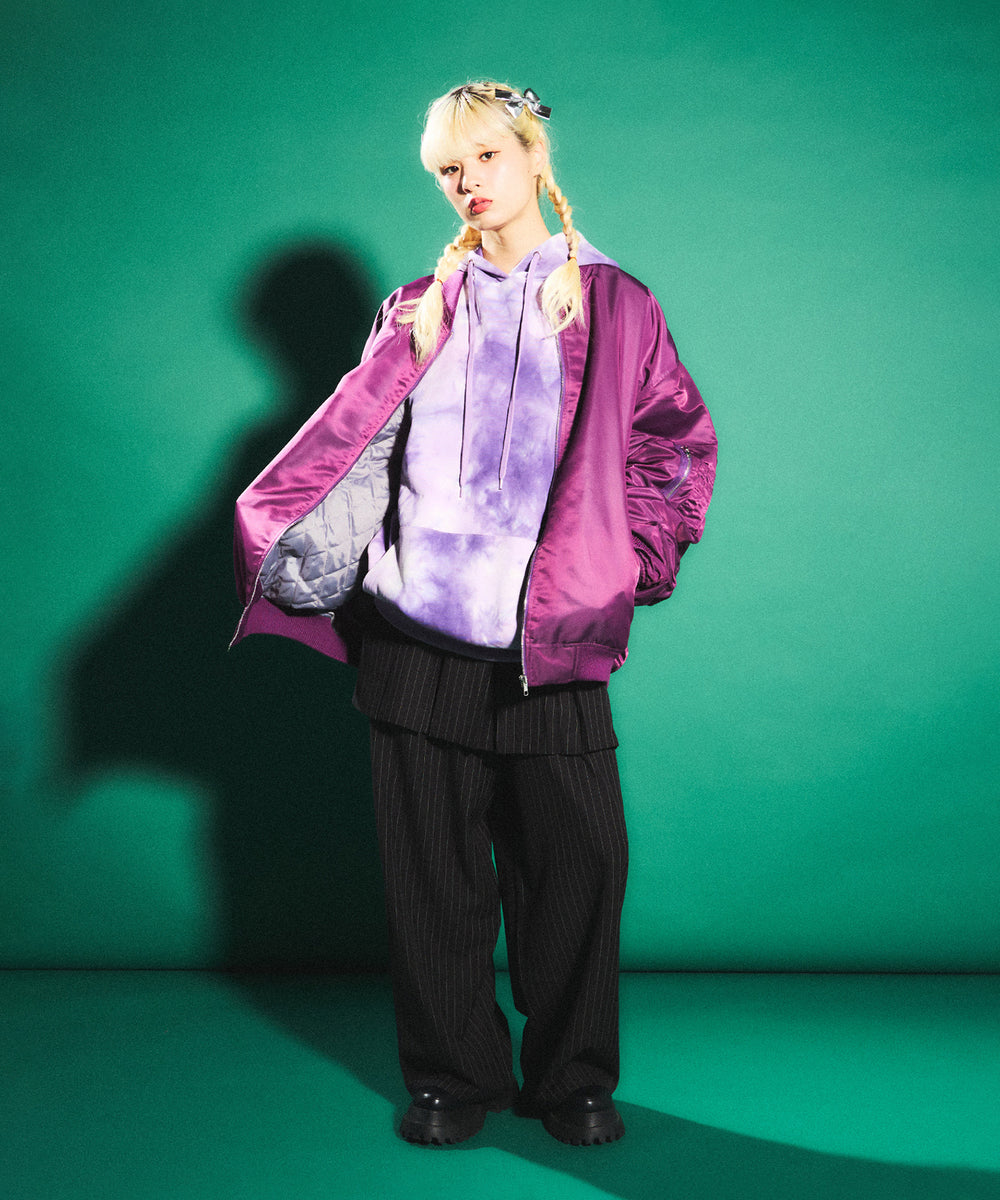 ピンストライプボックスプリーツミニスカート