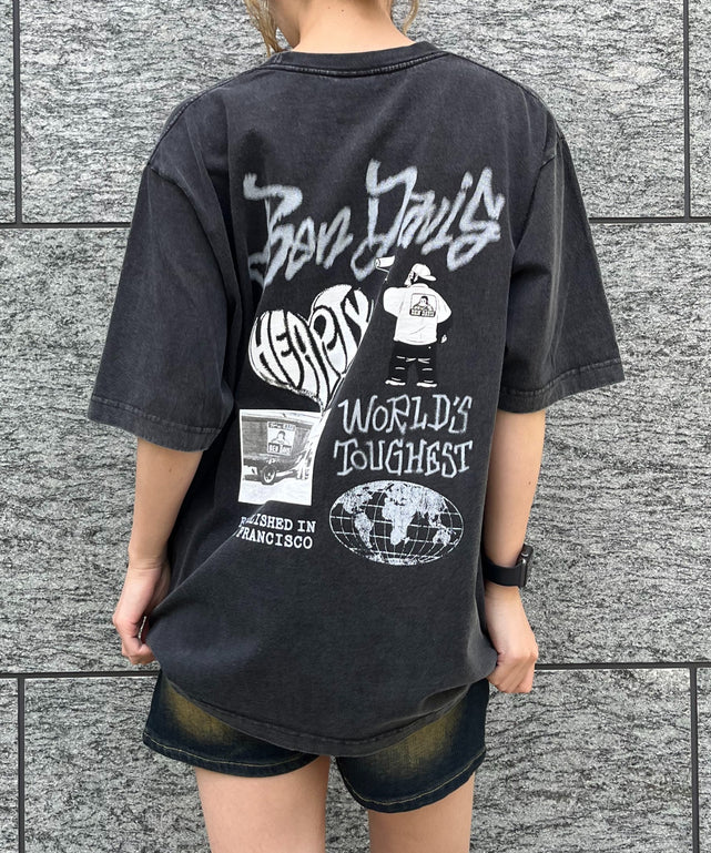 BENDAVISヴィンテージライクT（SS）/ブラック モデル:165cm Lサイズ着用