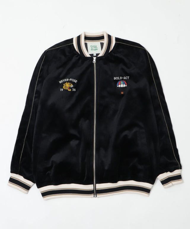 フェローズ製　ベロア地　スカジャン　黒 楽天市場】【CAMBIO(カンビオ)】ベロアスカジャン(HLCM0174