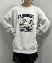 カレッジネコ裏起毛スウェット