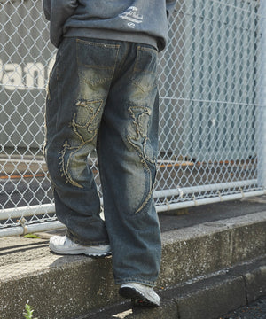 デニム淡加工 モデル：178cm L着用