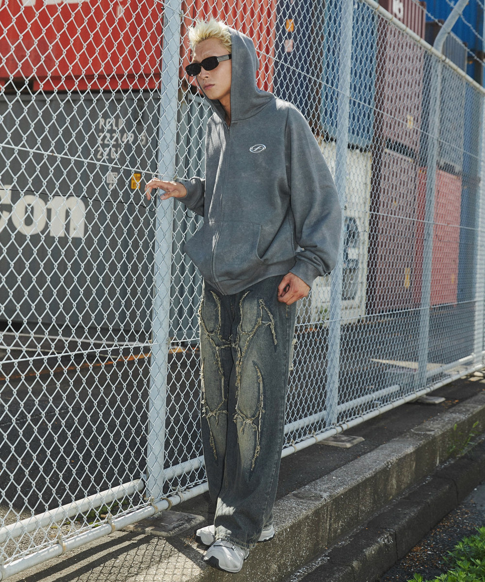 デニム淡加工 モデル：178cm L着用