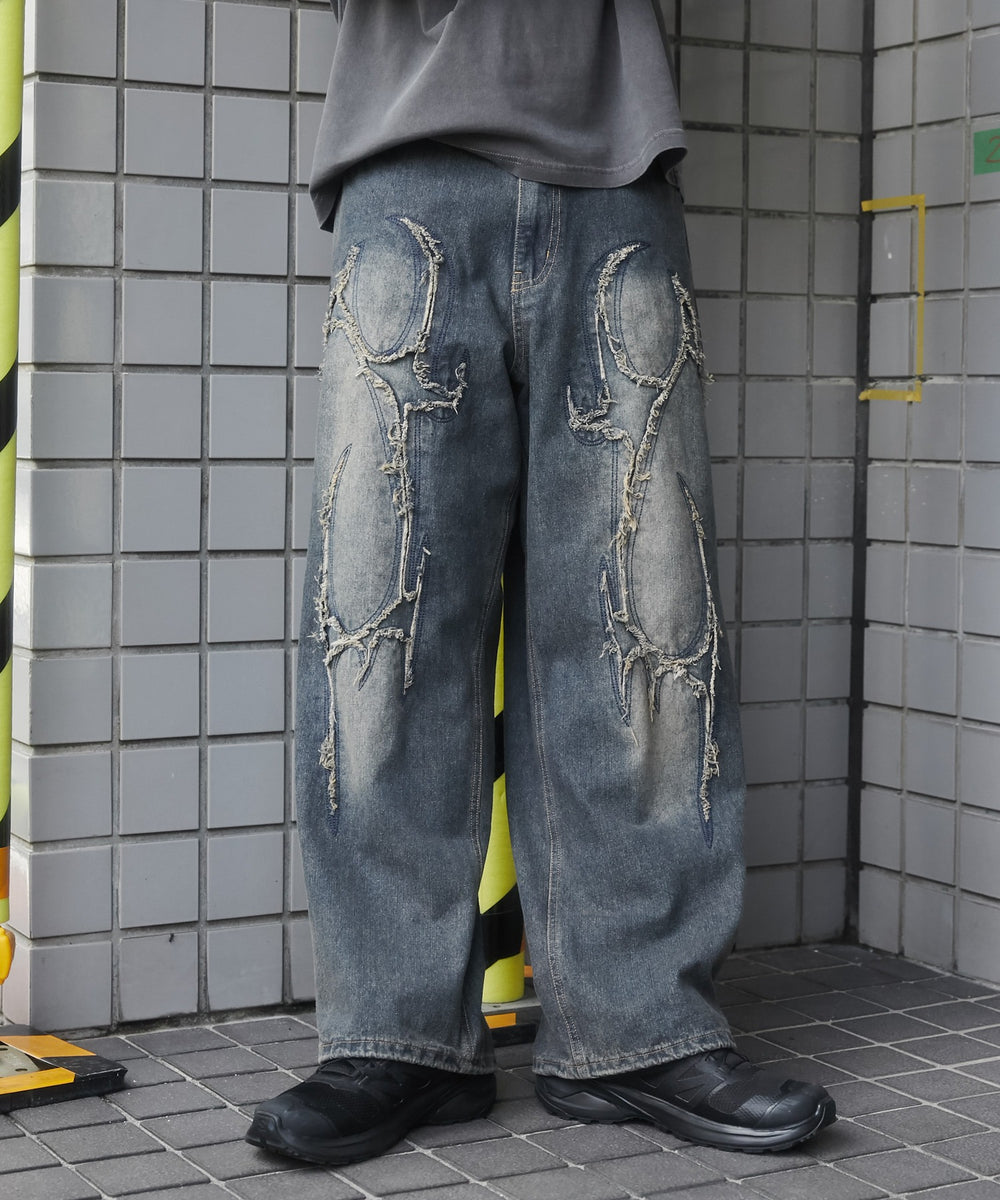 デニム淡加工モデル：178cm L着用