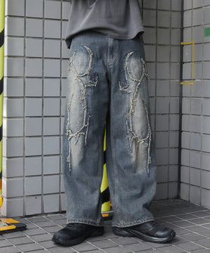 デニム淡加工モデル：178cm L着用