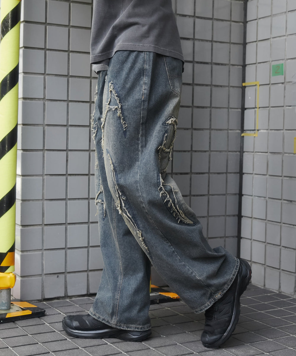 デニム淡加工 モデル：178cm L着用