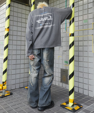 デニム淡加工 モデル：178cm L着用