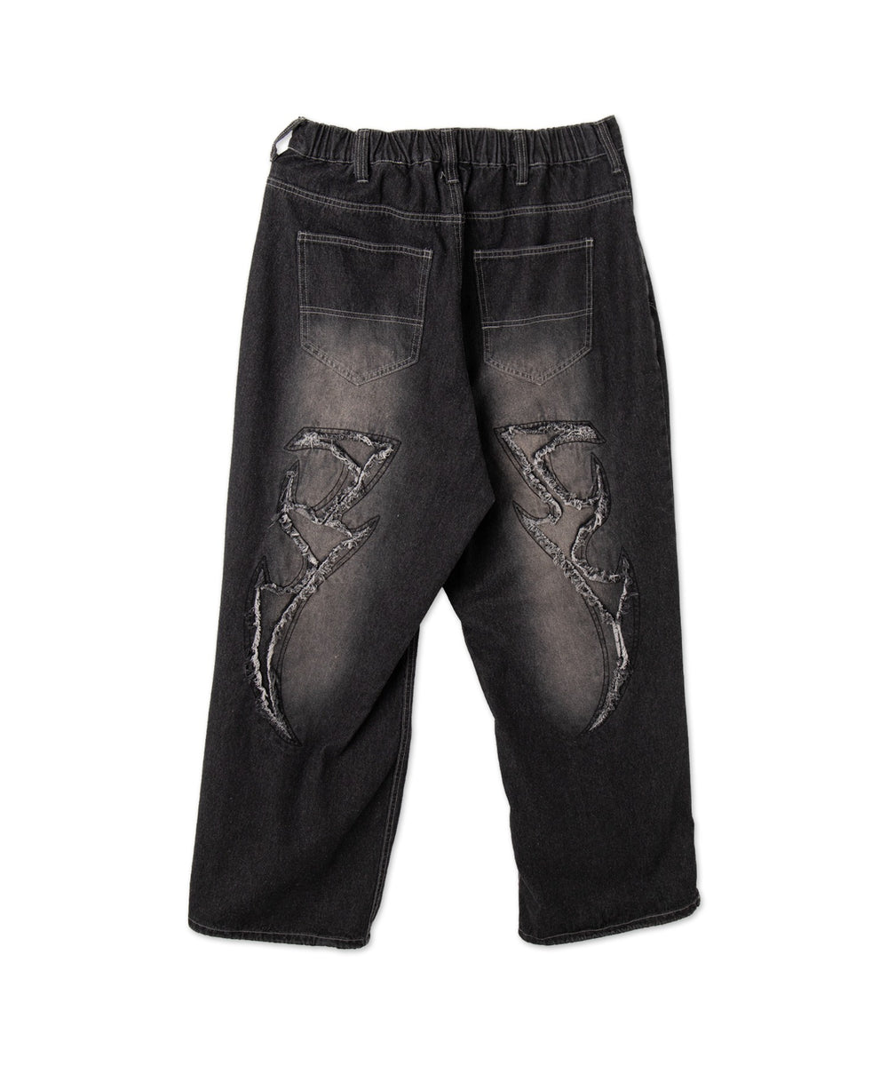 トライバルフリンジデニムパンツ