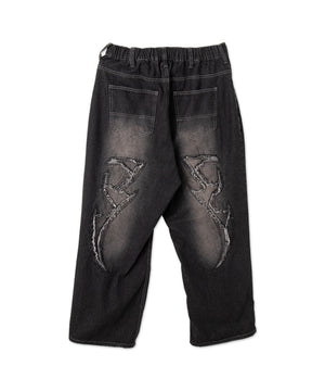 トライバルフリンジデニムパンツ