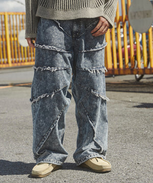 デニム淡加工 モデル：178cm L着用