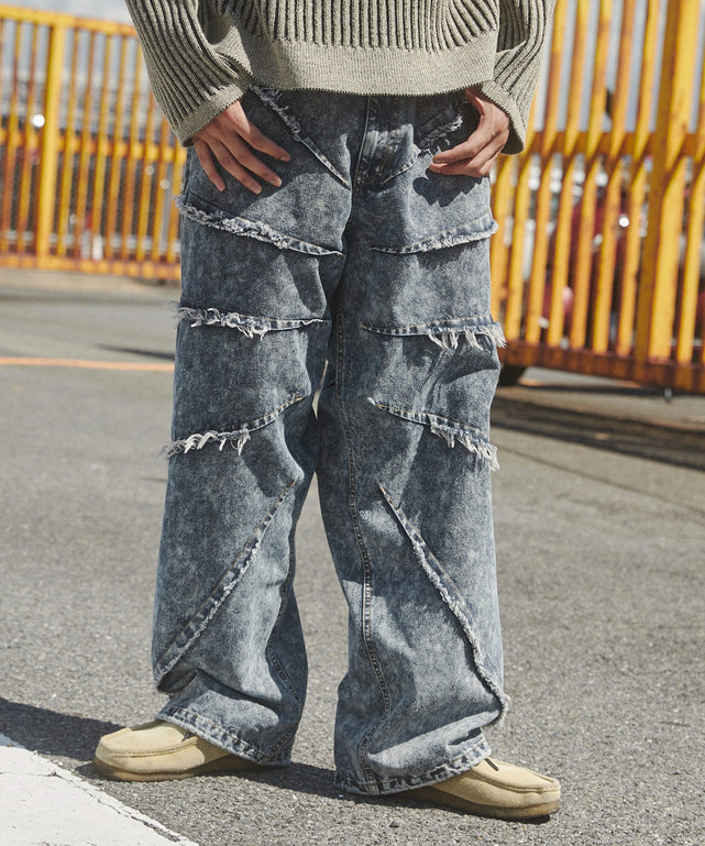 デニム淡加工 モデル：178cm L着用