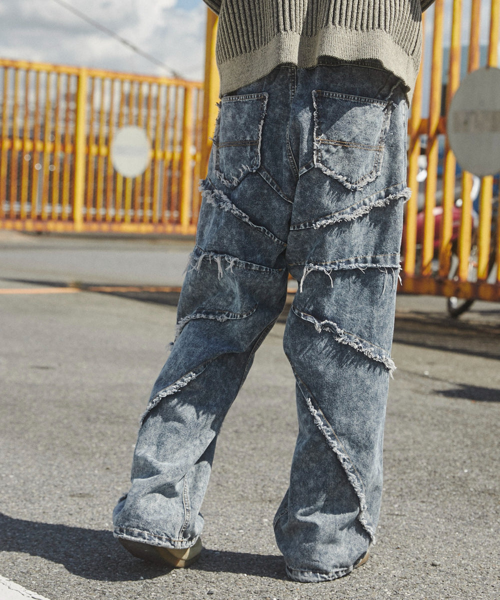 デニム淡加工 モデル：178cm L着用