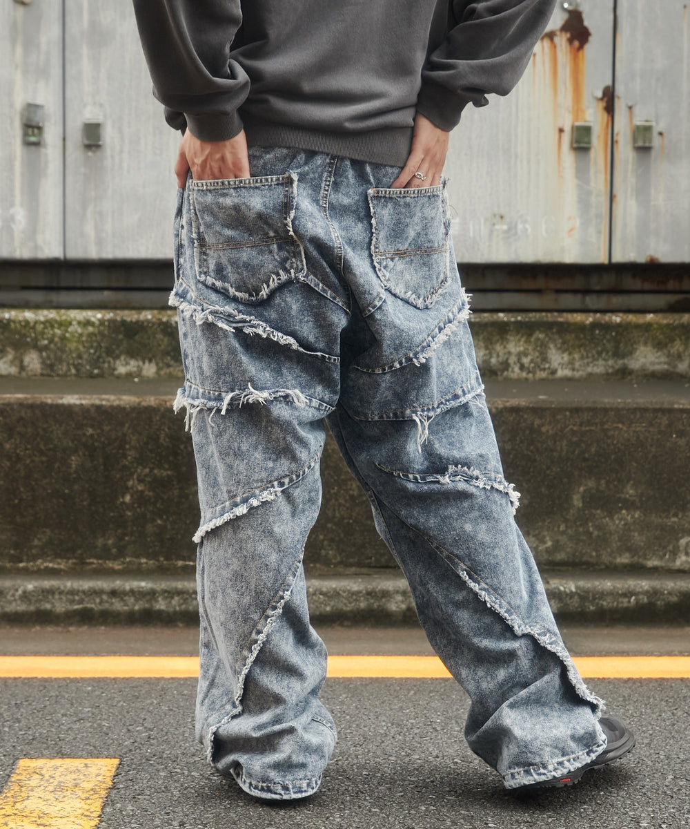 デニム淡加工 モデル：178cm L着用