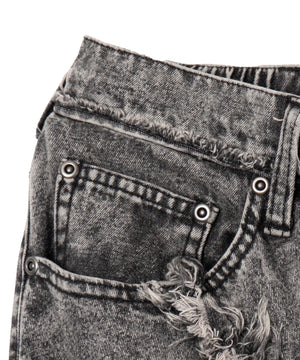 ダーツフリンジデニムパンツ