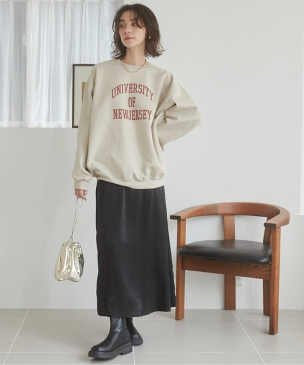 カレッジロゴプリントスウェット