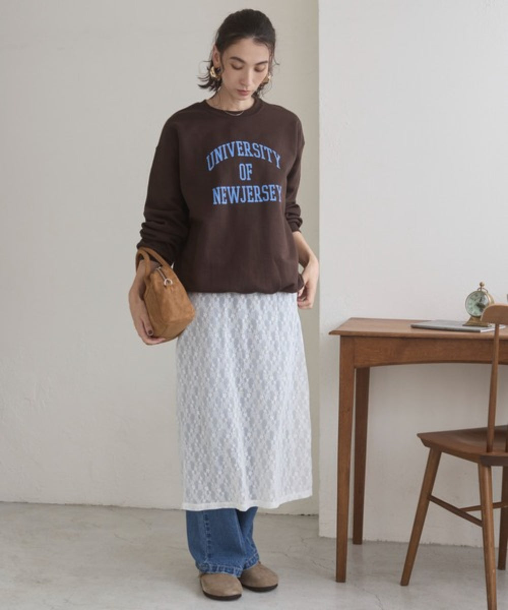 カレッジロゴプリントスウェット