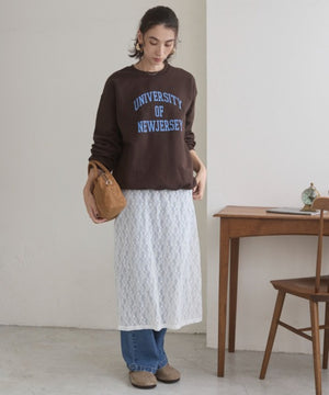 カレッジロゴプリントスウェット