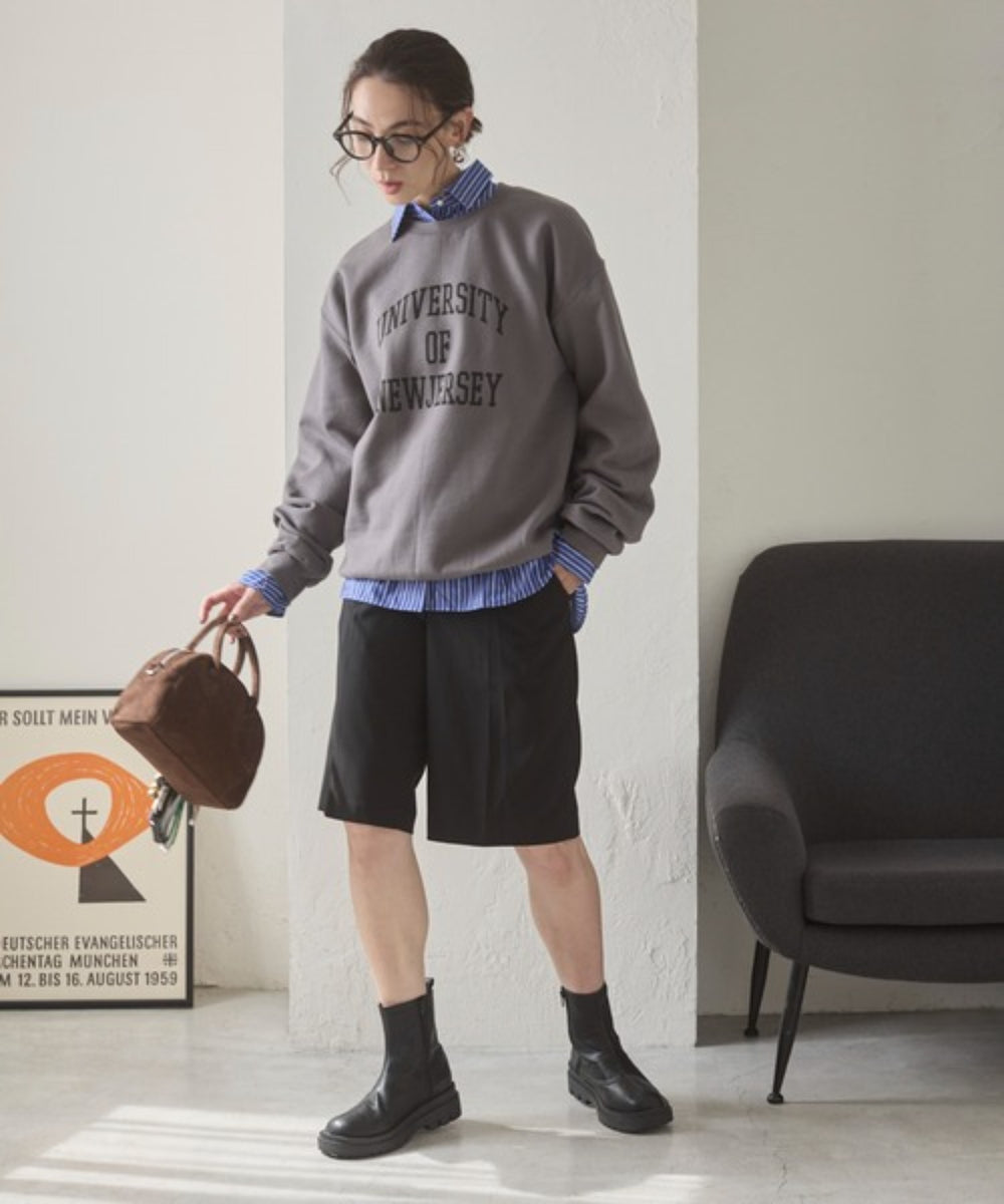 カレッジロゴプリントスウェット