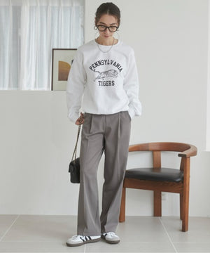 カレッジロゴプリントスウェット