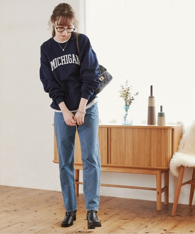 カレッジロゴプリントスウェット