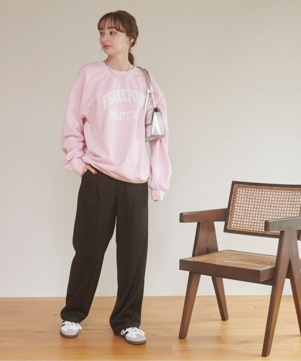 カレッジロゴプリントスウェット