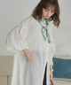 ギャザースリーブシャツワンピース
