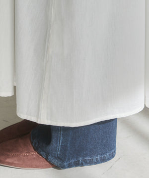 ギャザースリーブシャツワンピース