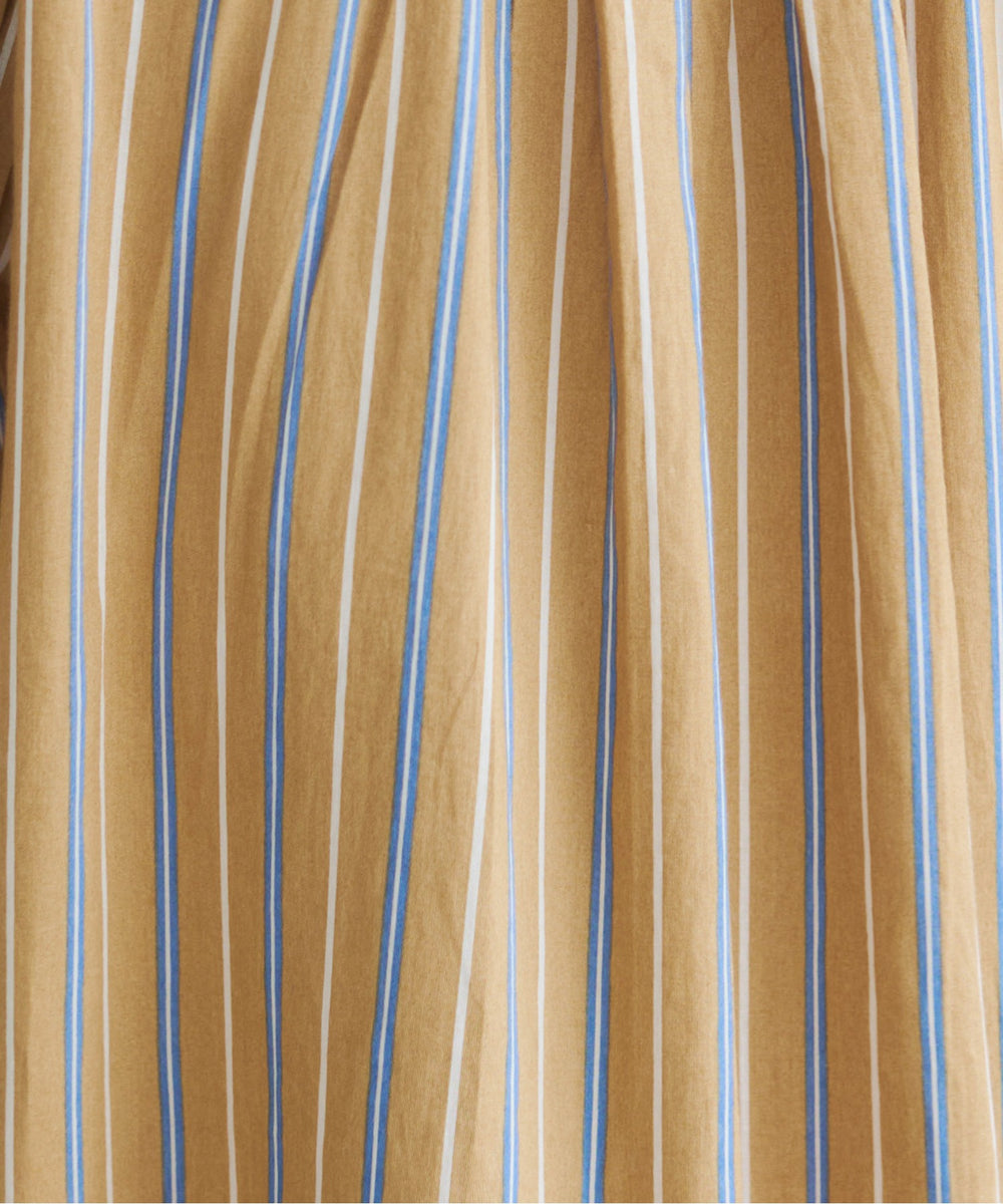 ギャザースリーブシャツワンピース