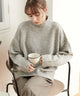 オーバーサイズハイネックニット/ライトグレー(Lグレー)