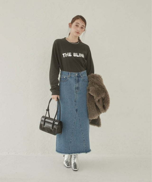 デニムロングスカート/ブルー