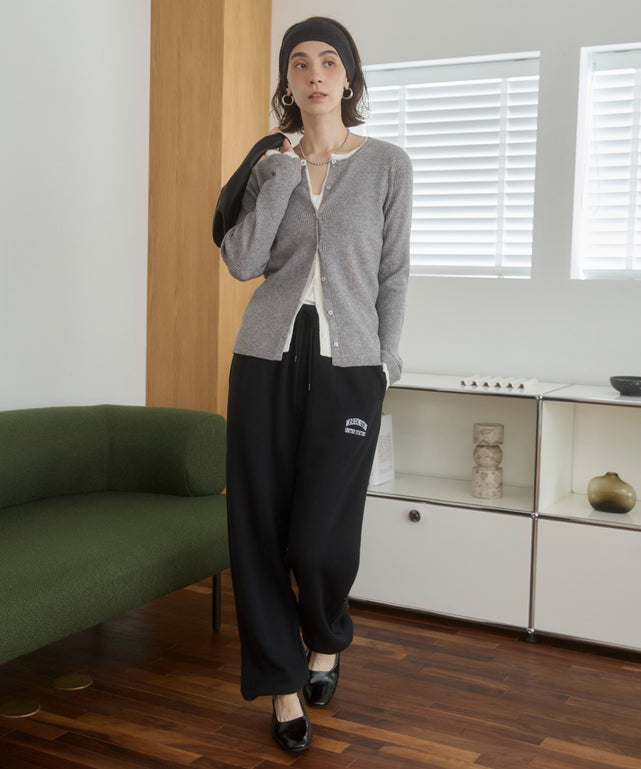 ワンポイント刺繍スウェットパンツ