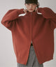 スタンドカラーダブルジップカーディガン/オレンジ