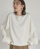 スウェットライクニット/アイボリー(ホワイトアイボリー)