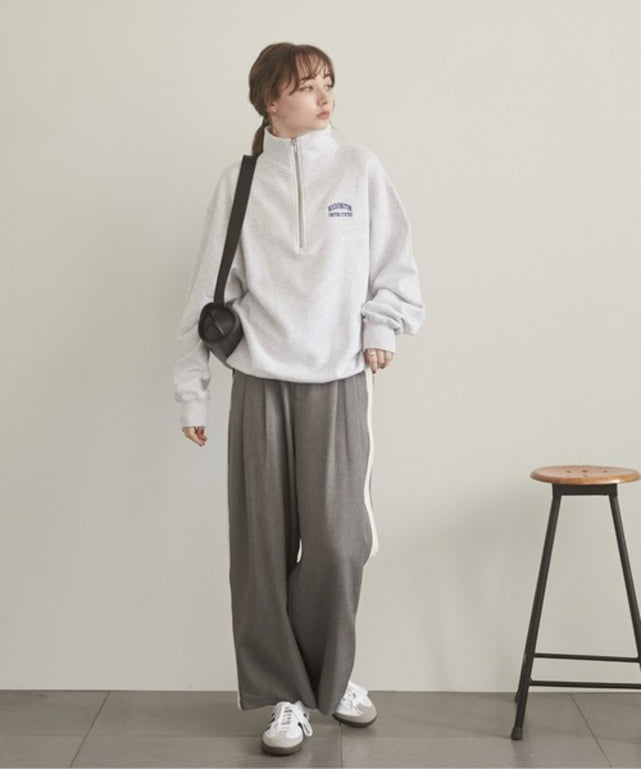 ワンポイント刺繍ハーフZIPスウェットプルオーバー – WEGO ONLINE STORE