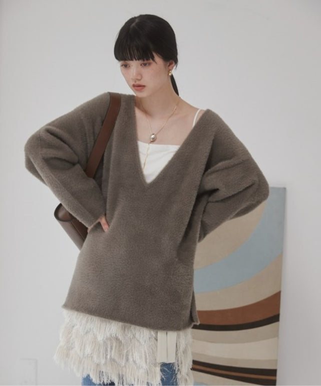 Deuxieme ClasseFUWAシャギーVネックプルオーバー ふわふわ 【公式通販】