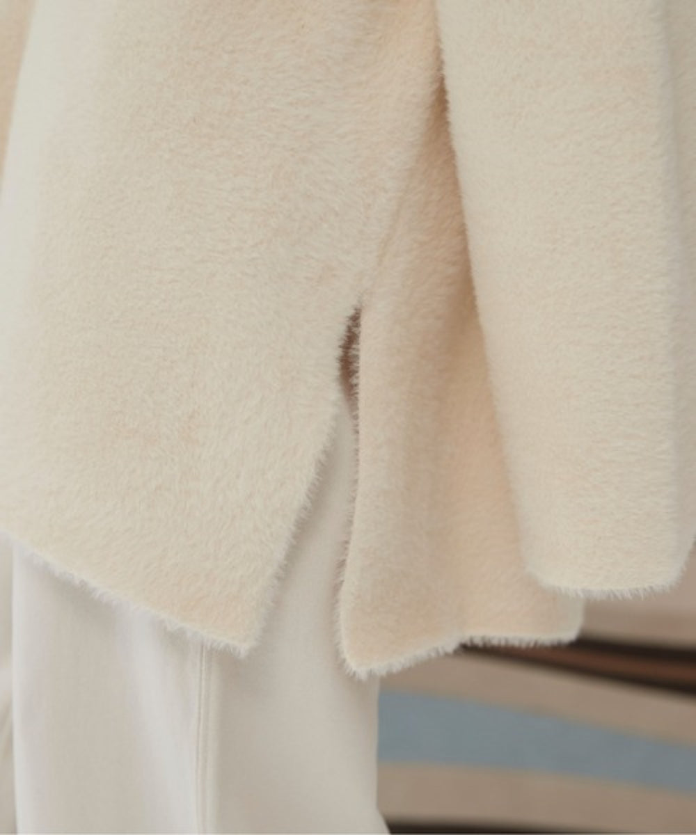 ダブルフェイスシャギーVネックプルオーバー