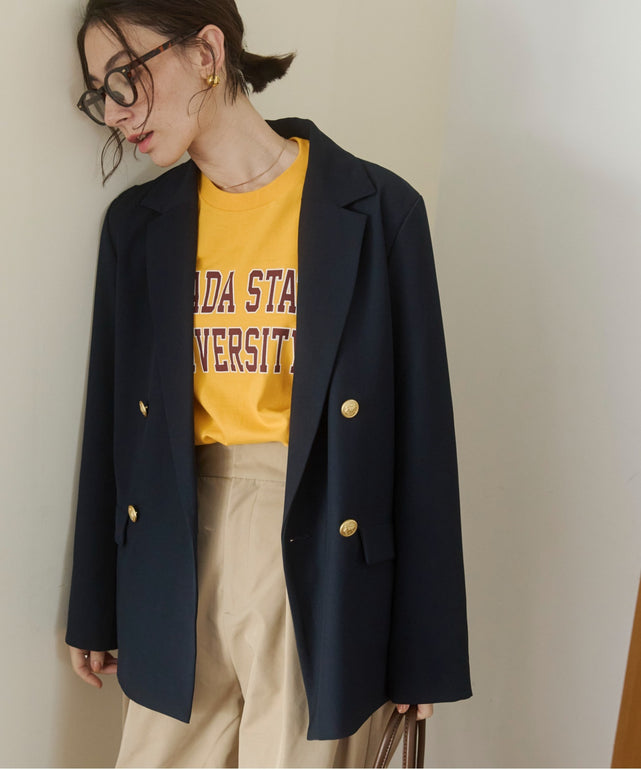 金ボタンダブルブレザージャケット