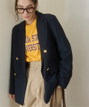 金ボタンダブルブレザージャケット