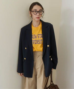 金ボタンダブルブレザージャケット