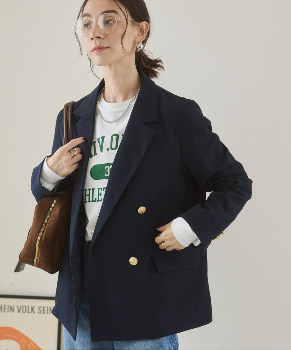 金ボタンダブルブレザージャケット