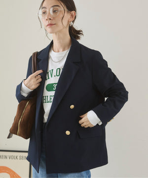 金ボタンダブルブレザージャケット