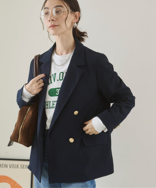 金ボタンダブルブレザージャケット