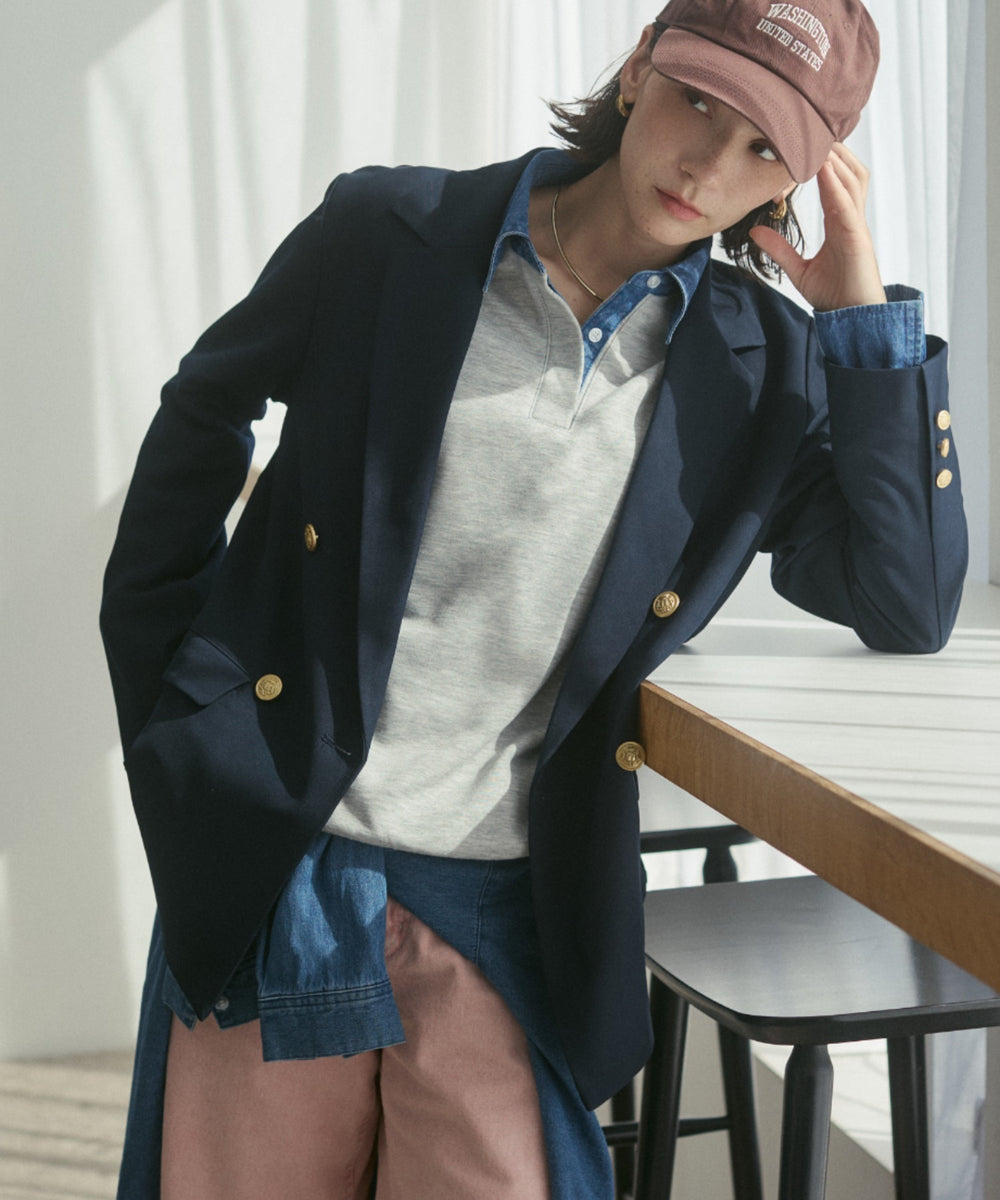 金ボタンダブルブレザージャケット