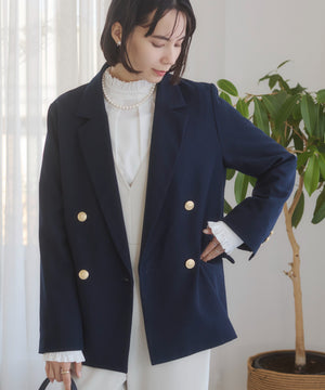 金ボタンダブルブレザージャケット