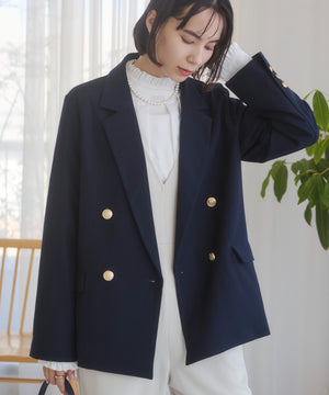 金ボタンダブルブレザージャケット
