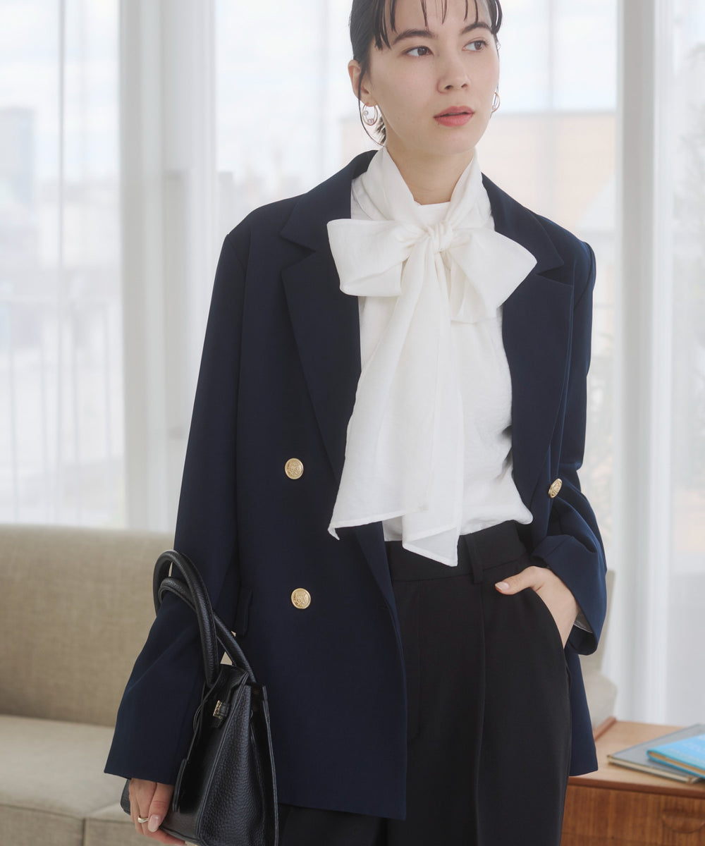 金ボタンダブルブレザージャケット