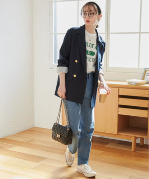 金ボタンダブルブレザージャケット