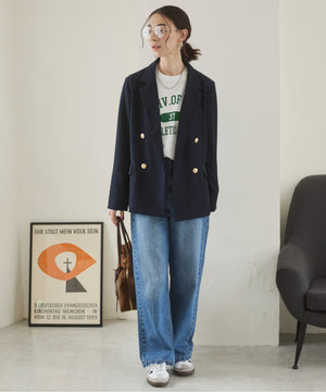 金ボタンダブルブレザージャケット