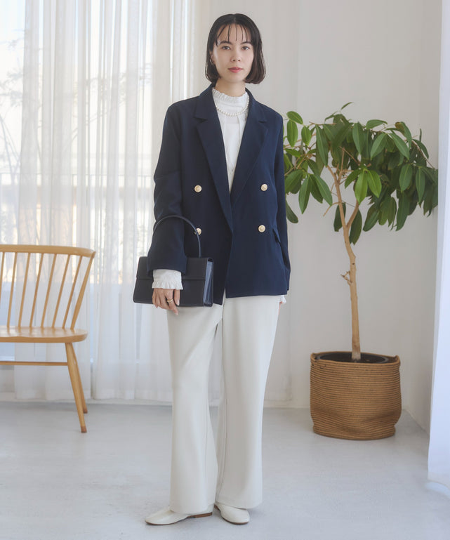 金ボタンダブルブレザージャケット